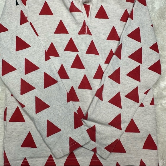 Peekaboo Beans Shirt Long Sleeved Triangles White & Red Size 6 - Picture 2 of 16